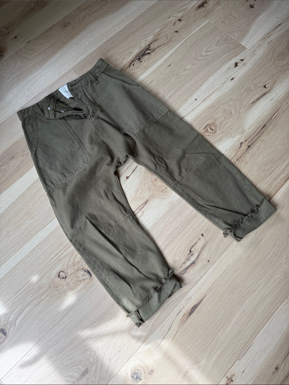 One Teaspoon Olive Green Cropped Utility Pants